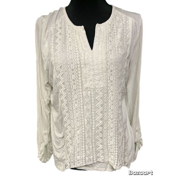 RXB Lace White Blouse. Size Large - Picture 1 of 8